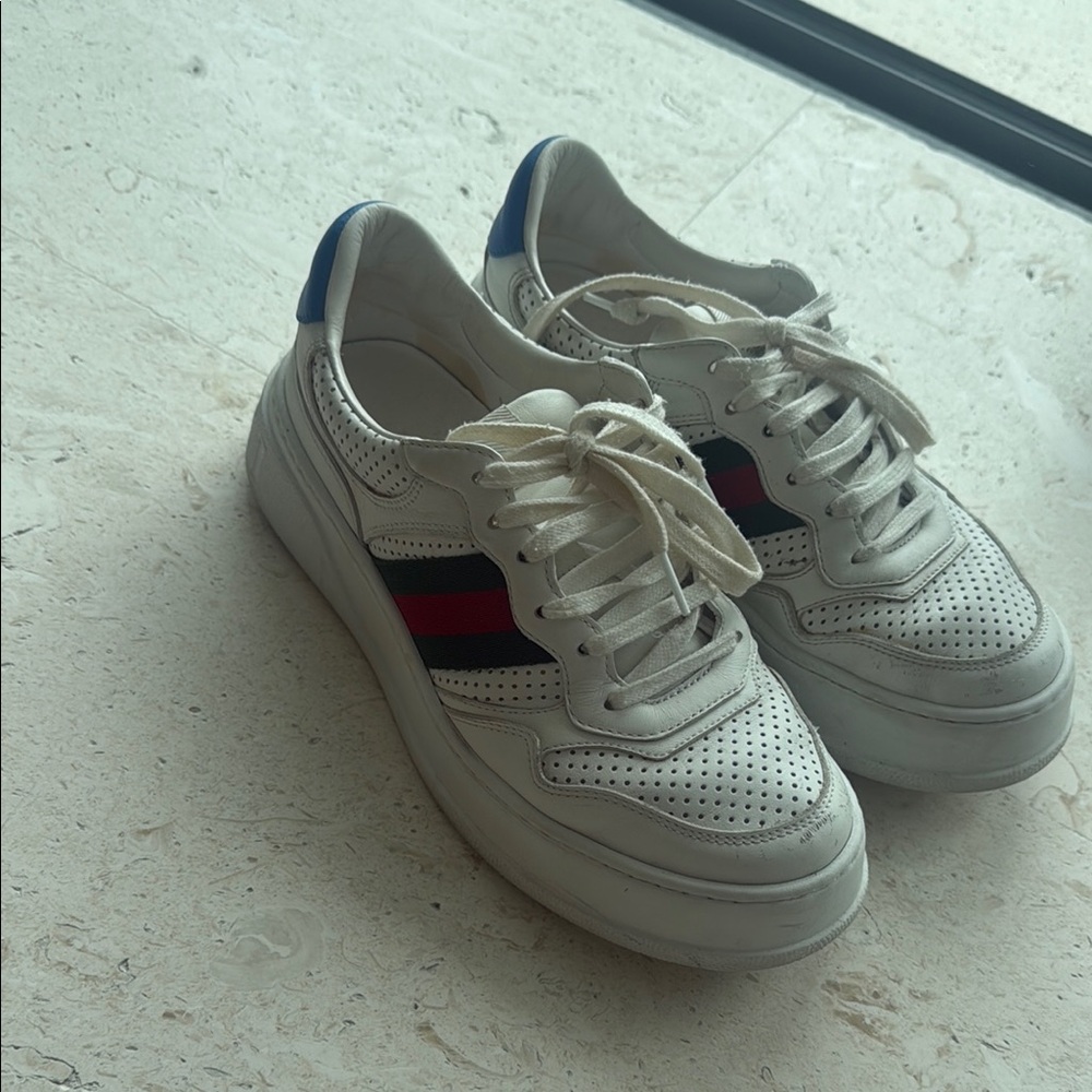 Gucci White and Blue Sneakers